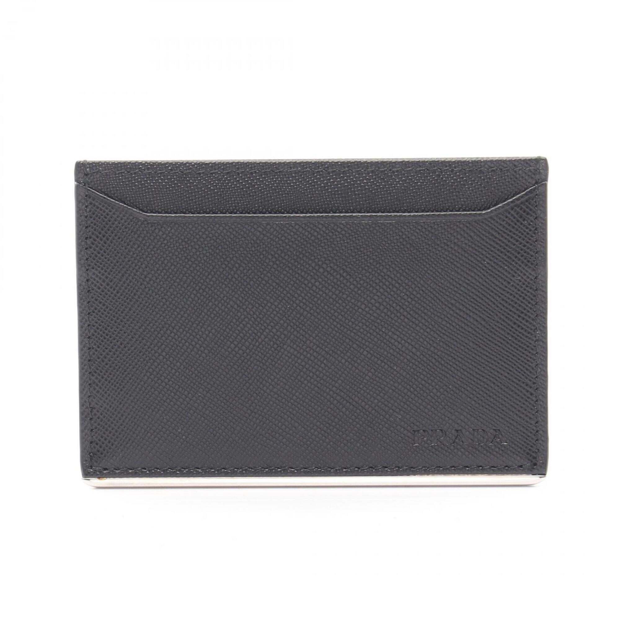 Prada Saffiano Metal Business Card HolderCard Case Saffiano Leather Mens